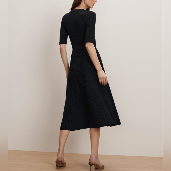 NWT Veronica Beard Elthea Belted Midi Dress Navy Small - Picture 3 of 6